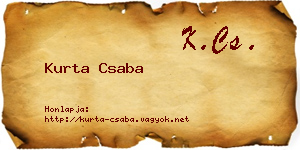 Kurta Csaba névjegykártya