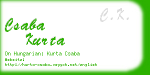 csaba kurta business card